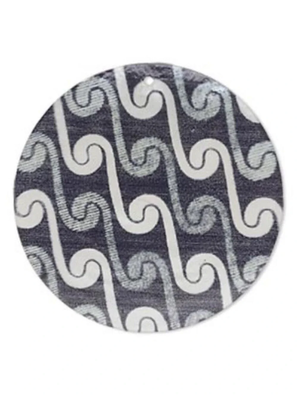 Art Noveau Black Swirls 50mm Capiz Shell Pendant Bead